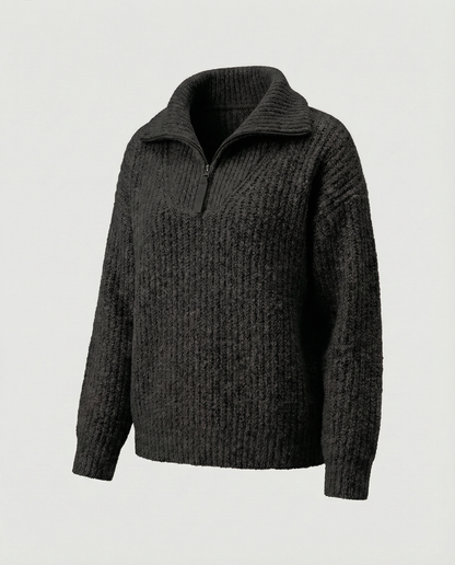 Stalluxe | Damen Reißverschluss-Pullover Schwarz
