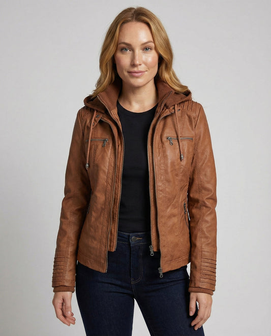 Stalluxe | Wetterfeste Damenjacke Kapuze Khaki