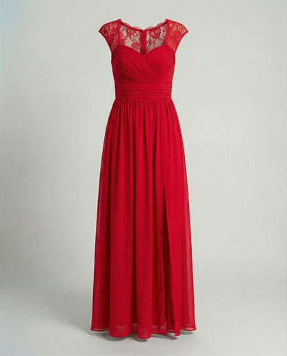 Stalluxe | Abendkleid Damen V-Ausschnitt Rot
