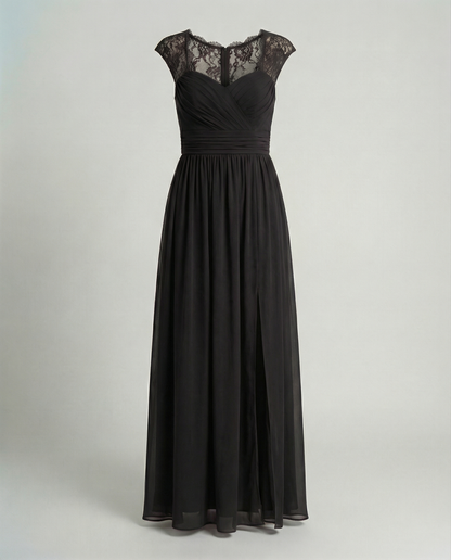 Stalluxe | Abendkleid Damen V-Ausschnitt Schwarz