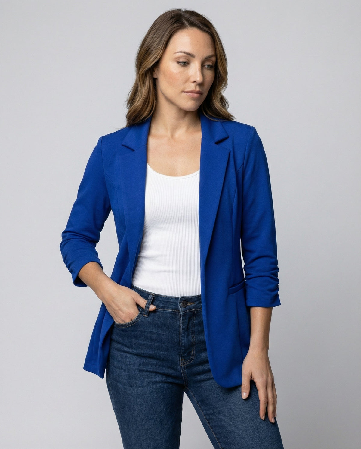 Eleganter Damen Blazer Tailliert Blau
