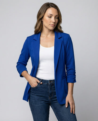 Eleganter Damen Blazer Tailliert Blau