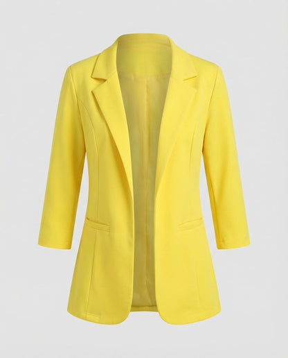 Eleganter Damen Blazer Tailliert Gelb
