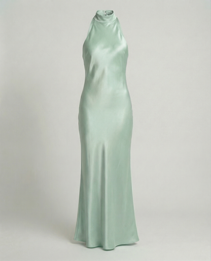Stalluxe | Elegantes Maxikleid Damen Satin Hellgrün