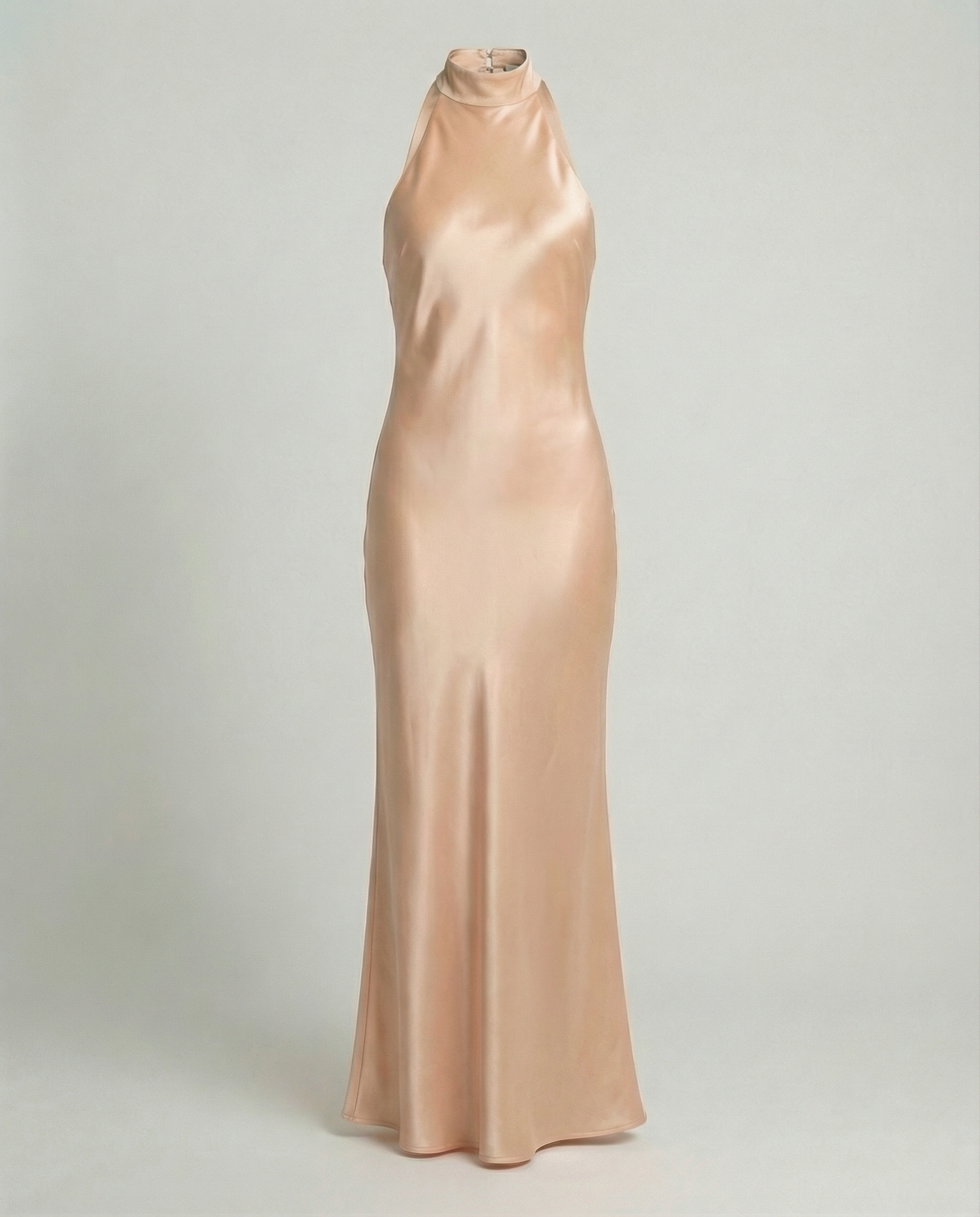 Stalluxe | Elegantes Maxikleid Damen Satin Hellgold
