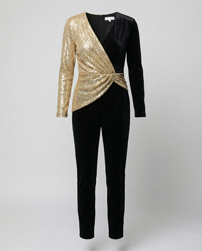 Stalluxe | Eleganter Pailletten Abend Jumpsuit Damen
