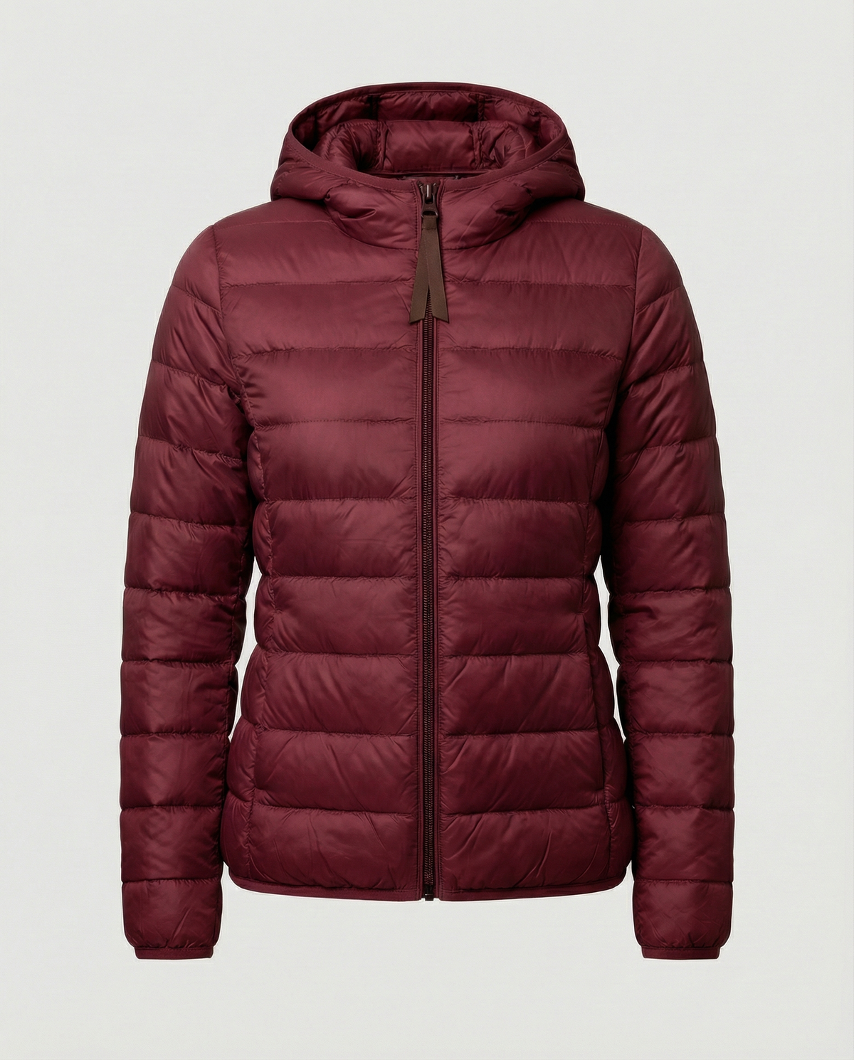 Stalluxe | Ultraleichte Daunenjacke Damen Burgunderrot Kapuze
