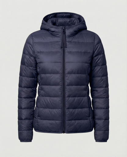 Stalluxe | Ultraleichte Daunenjacke Damen Marineblau Kapuze