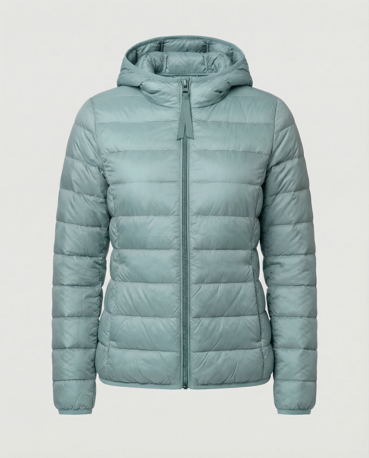 Stalluxe | Ultraleichte Daunenjacke Damen Puderblau Kapuze