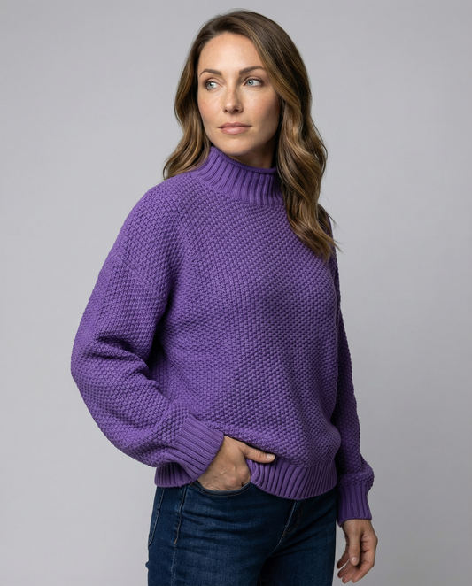 Stalluxe | Weicher Damen Kaschmirpullover Lila XS