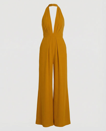 Stalluxe | Eleganter Damen Lang-Jumpsuit Gelb