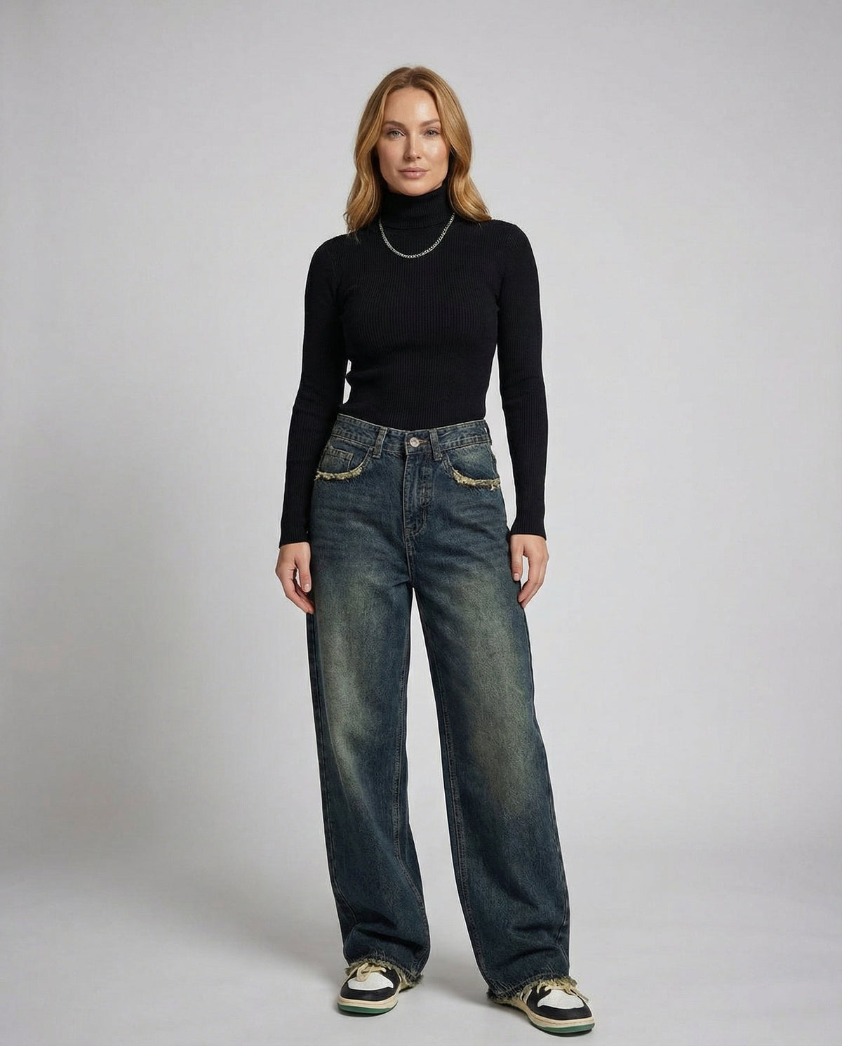 Stalluxe | Vintage Baggy Jeans Damen Blau