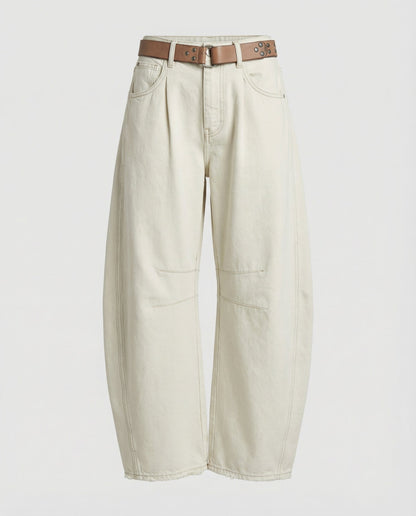 Stalluxe | Bequeme Wide Leg Jeans Damen Weiß
