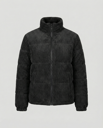 Stalluxe | Weiche Warme Cordjacke Schwarz