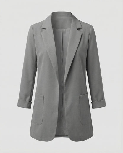 Damen Slim-Fit Blazer Dunkelgrau