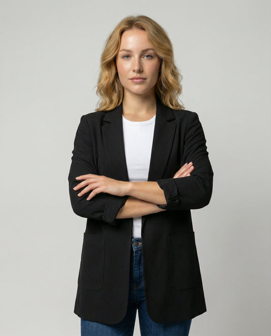 Figurbetonter Eleganter Damenblazer Schwarz