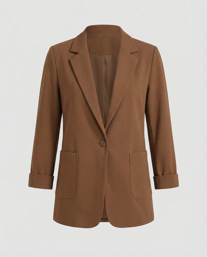 Damen Slim-Fit Blazer Braun