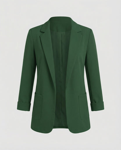 Damen Slim-Fit Blazer Dunkelgrün