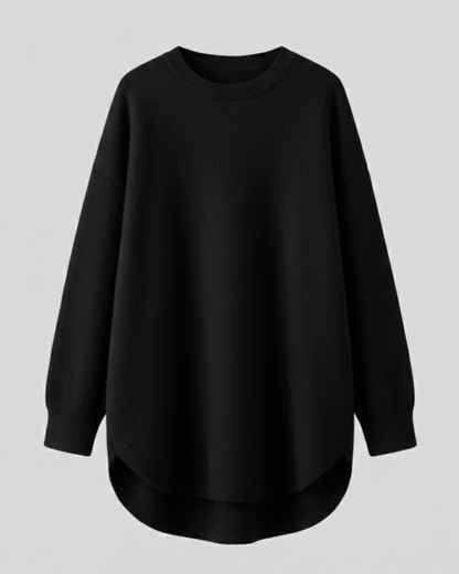 Stalluxe | Damen Oversized Herbstpullover Schwarz Eine Größe